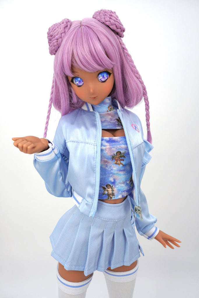 Ruffle Satin Bomber Jacket