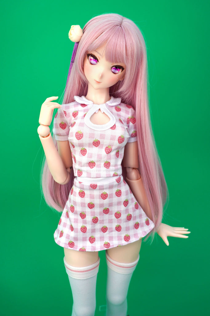 Collared Peak-a-boo top and skirt set