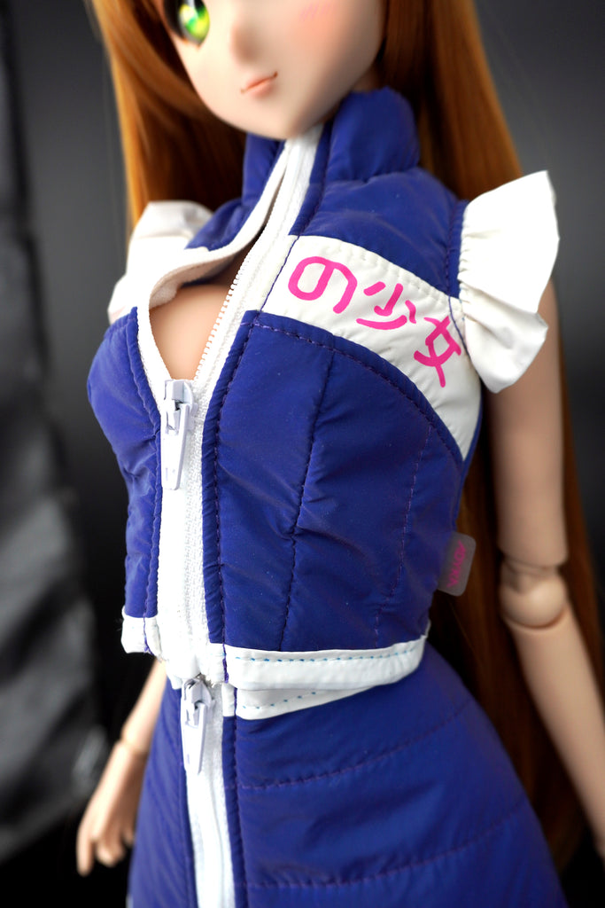 Puffer vest jacket and skirt set