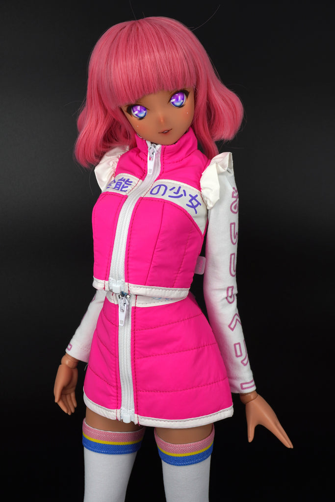 Puffer vest jacket and skirt set