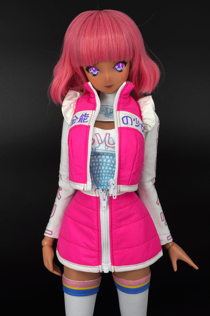 Puffer vest jacket and skirt set