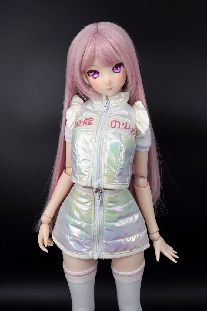 Puffer vest jacket and skirt set