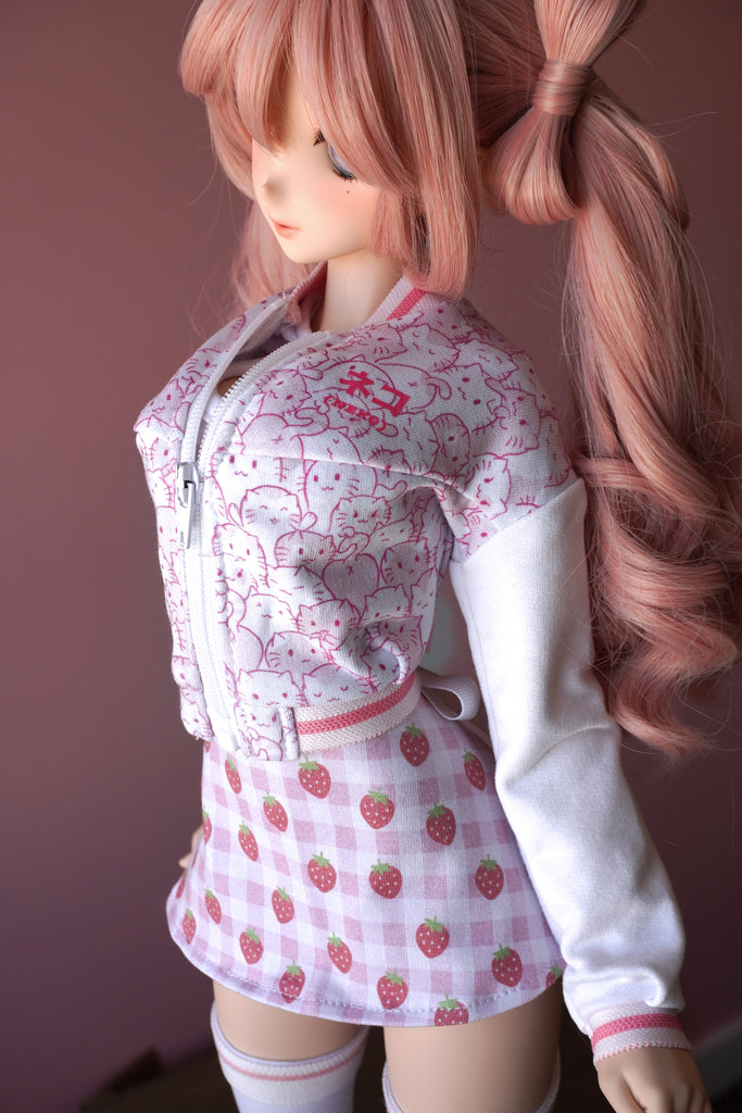 Terry Bomber Jacket - Pink Neko