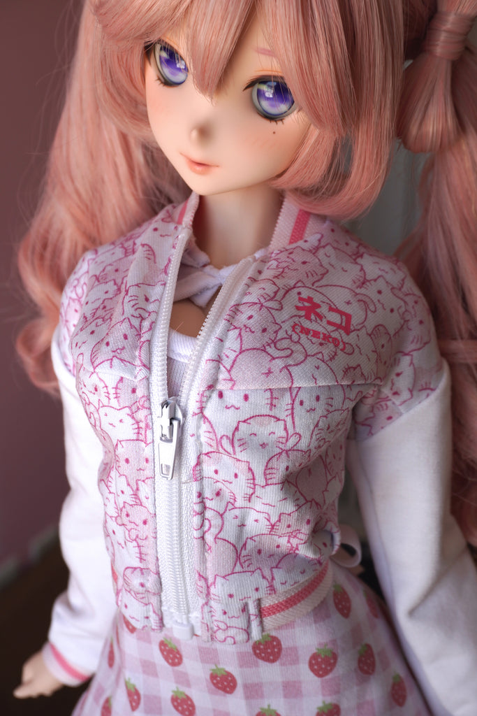 Terry Bomber Jacket - Pink Neko